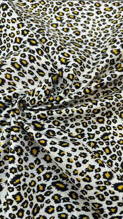 Hardal Siyah Leopar Desen Poplin D725