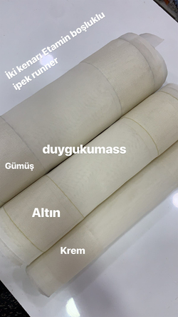 İki Kenarı Etamin Boşluklu İpek Runner Kumaş