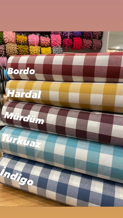 İri Kareli Etuval Koton Duck Keteni