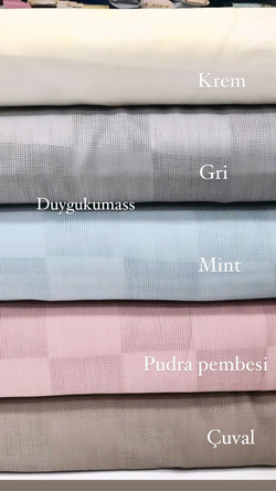 İşlenebilir Kareli Linen Kumaş