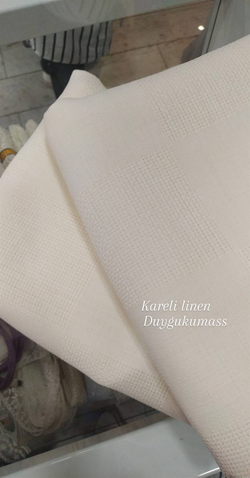 İşlenebilir Kareli Linen Kumaş