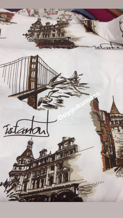 İstanbul Pop Art Desen  Duck Keteni