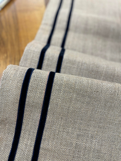 Joy Lacivert Kadife Kurdale Detaylı Jüt Runner