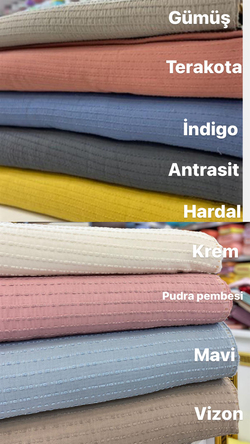 Kadife Nakış Detaylı Multi Müslin Pike Kumaş