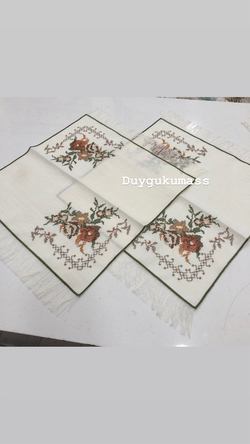 Kahverengi Makina Nakışı Detaylı 5 Parça Salon Seti