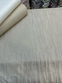 Kapuçino Çizgili Ağaç Kabuğu Desen İpek Şönil Pike