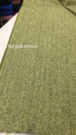 Kırcıllı Yeşil Yün Flanel Kumaş