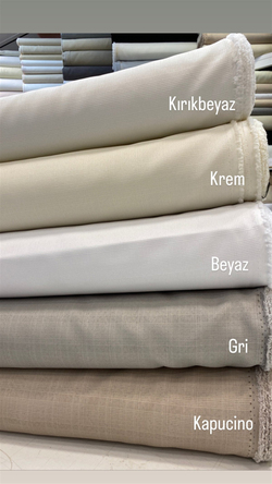 Kırık Beyaz Nora Poly Keten Kumaş