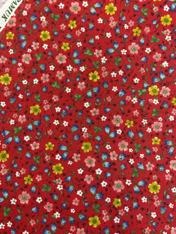 Kırmızı Çıtır Çiçek D103 Desenli Poplin