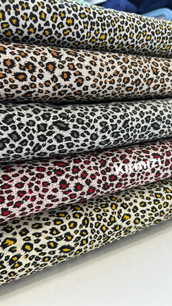 Kırmızı Leopar Desen Poplin D725