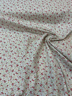 Kırmızı Vintage Mini Çiçekler Desen Poplin D705