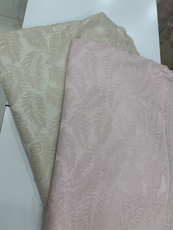 Kıvrımlı Yaprak Desen İpek Şönil Pike Kumaş
