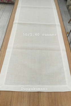 Köşe Çevrili Linen Kumaş Runner