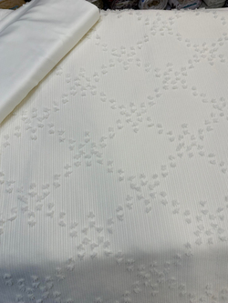 Krem D1550 Baklava Desen Püskül Detaylı Limi Pike 