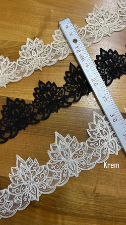 Krem Lotus D800 Desen Fransız Güpürü (1 top)
