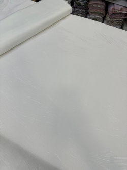 Krem Soyut Dalga Desen İpek Şönil Pike