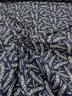 Lacivert Başak Desen Poplin D730