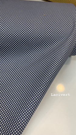 Lacivert Mini Puanlı Poplin (240 Cm Enli)
