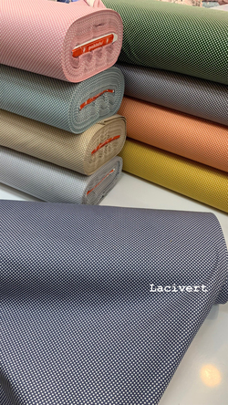Lacivert Mini Puanlı Poplin (240 Cm Enli)