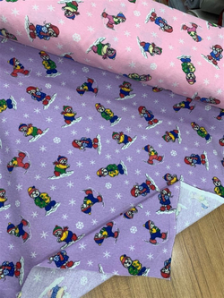 Lila Kardaki Ayıcıklar Desenli Tek En