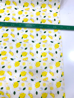 Limon Desenli Poplin Kumaş