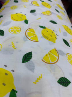 Limon Desenli Poplin Kumaş