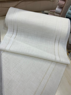 Linen Çift Sıra Ajur Detaylı Runner Kumaş 55 Cm Genişlikli
