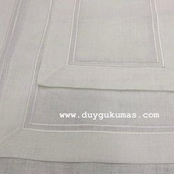 Linen Kumaş Runner Çerçeve Nakış Detaylı