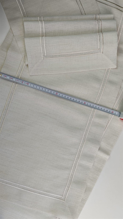 Linen Kumaş Salon Set Çerçeve Nakış Detaylı