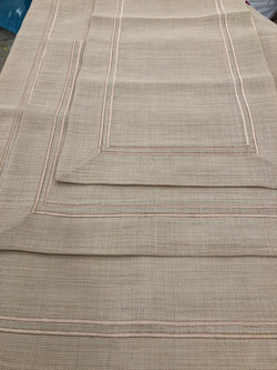 Linen Kumaş Salon Set Çerçeve Nakış Detaylı