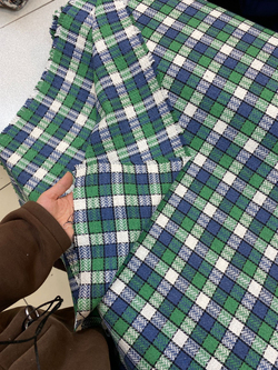 Mavi Yeşil Kareli Tüvit Kumaş