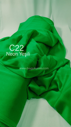 Neon Yeşili C22 Janjan Şifon