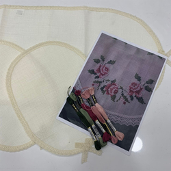 Oval set  (İpler ve Üç Güllü Şablon Dahil) DK 41