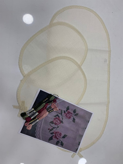 Oval set  (İpler ve Üç Güllü Şablon Dahil) DK 41
