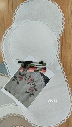 Papatya Desen Güpür Detaylı Oda Takımı DK 41 Şablon ve İpler Dahil