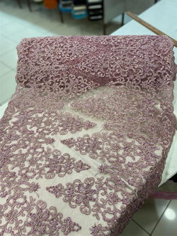 Pastel Lila Güpür Runner Kumaş DGR27