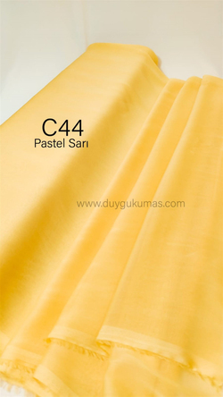 Pastel Sarı C44 Janjan Şifon