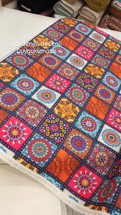 Patchwork Geometrik Şekiller  Dijital Desen Gardenya  Kumaş