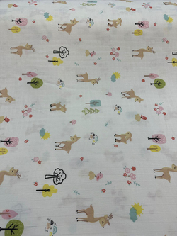 Pembe Ağaç Detaylı Ceylan Desenli Müslin Bezi D127