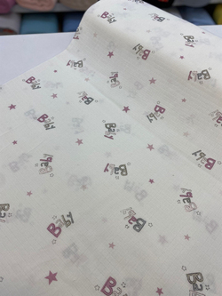 Pembe Baby Yazılı Desenli Müslin Bezi D98