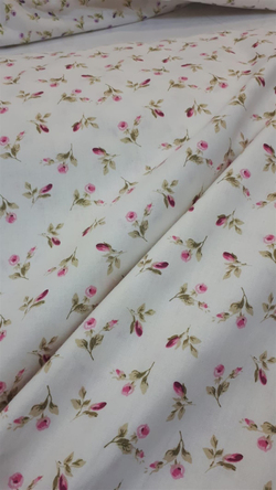 Pembe Botanik Güller Desen Poplin D702