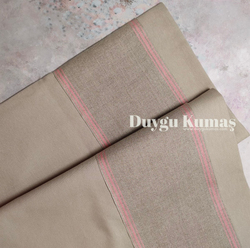 Pembe İthal Şerit Detaylı Duck Keteni Runner Set
