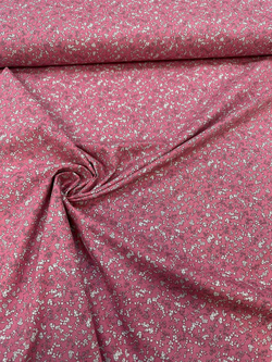 Pembe Vintage Çiçekler Desen 4 Poplin