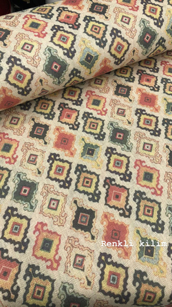 Renkli Kilim Desenli Jüt Bezi