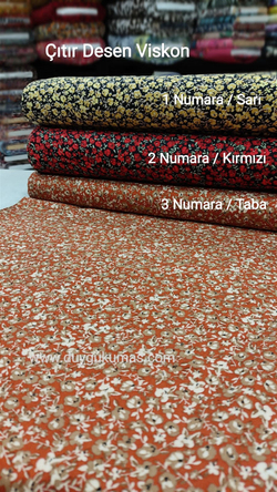 Sarı Çıtır Desen Çift En Viskon