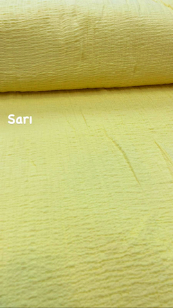 Sarı Düz Renk Gofre Müslin
