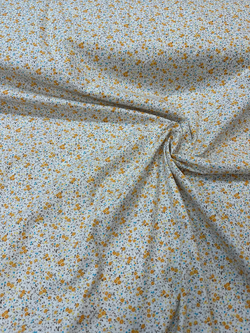 Sarı Vintage Mini Çiçekler Desen Poplin D705