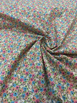 Somon Petrol Mini Güller Desen Poplin D710