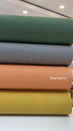 Turuncu Mini Puanlı Poplin (240 Cm Enli)
