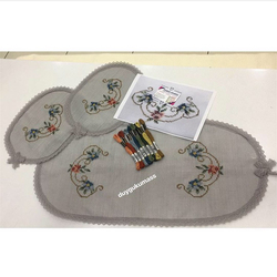 Üçlü Çiçek Şablon ve İpler Dahil Oval Set (DK 48)